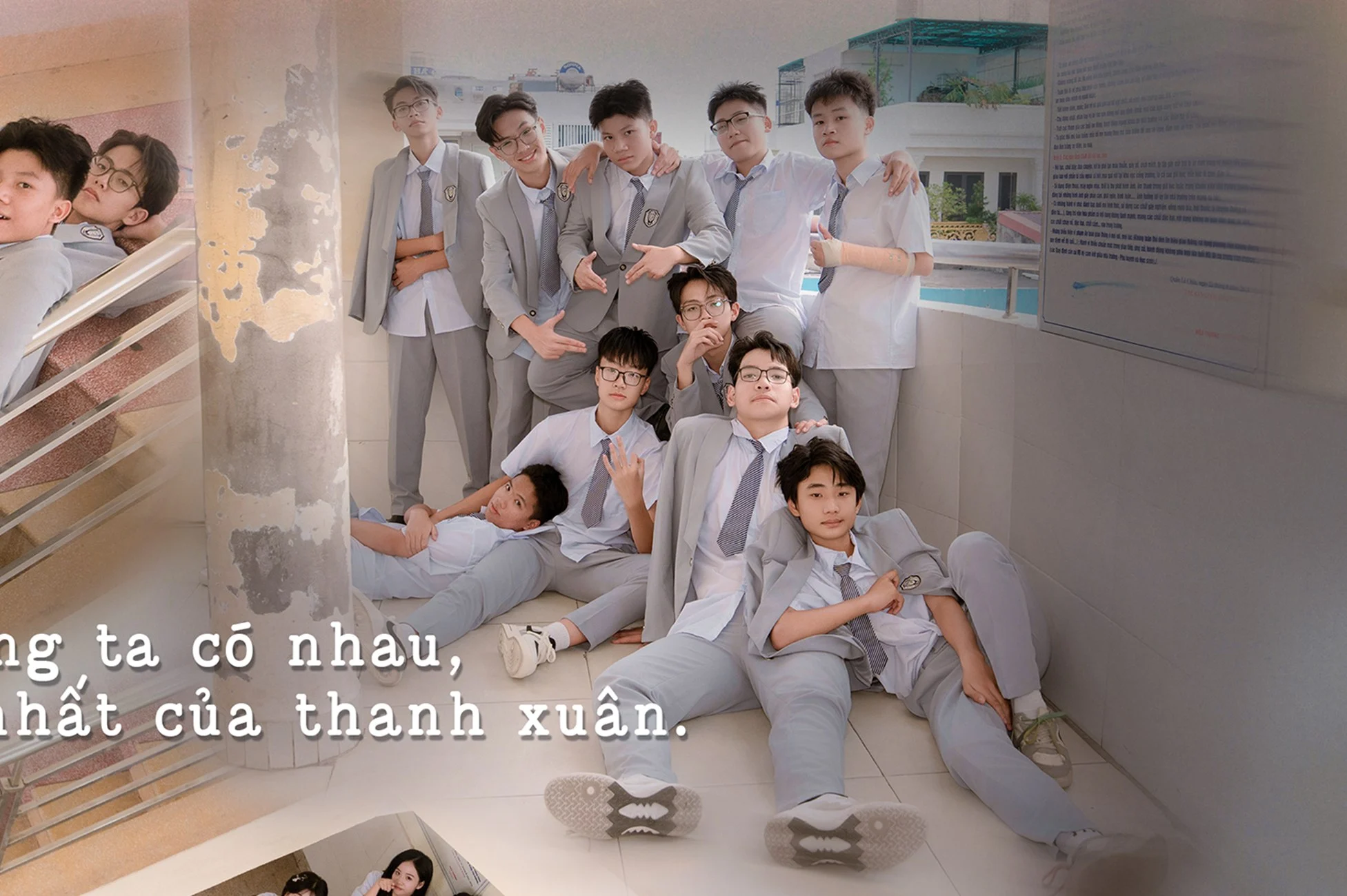 Dàn nam sinh lớp 9E THCS Từ Sơn bảnh bao phong cách điện ảnh